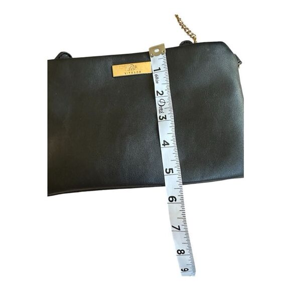 Aitbags Elegant Clutch/Crossbody Handbag. Black w gold accents. Removable chain - Picture 5 of 8